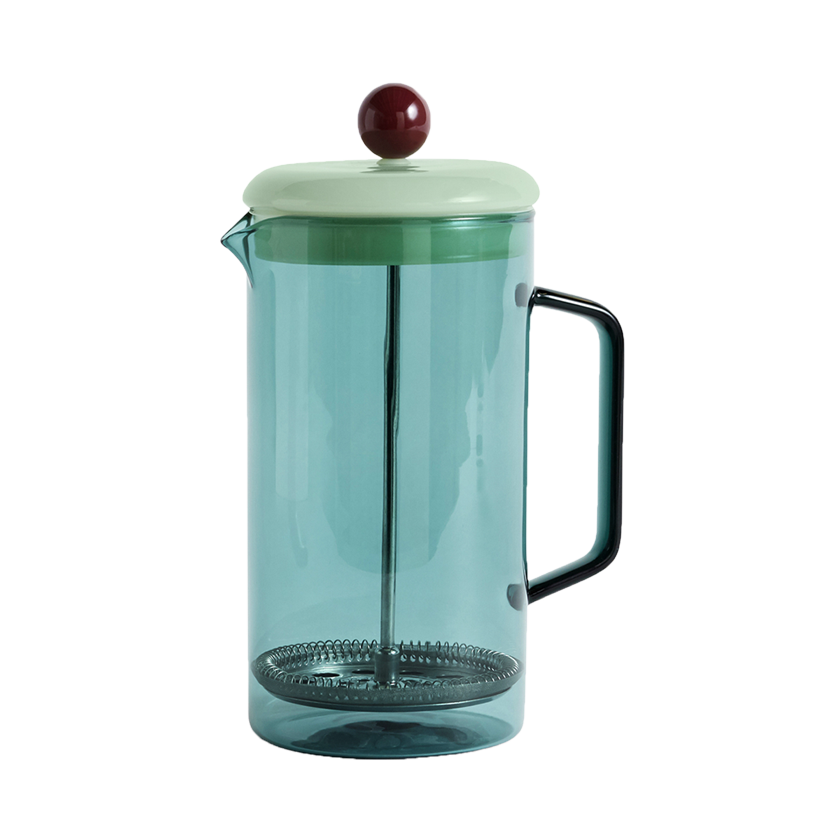 blue glass french press