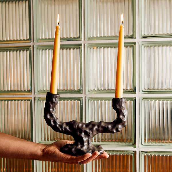 Ferm LIVING | Dito Double Candle Holder - Dark Brown