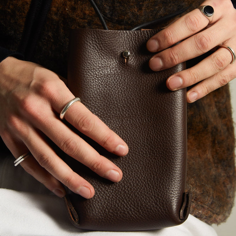 Earl of East x Kate Sheridan | Leather Jigsaw Pouch - Tumbled Brown