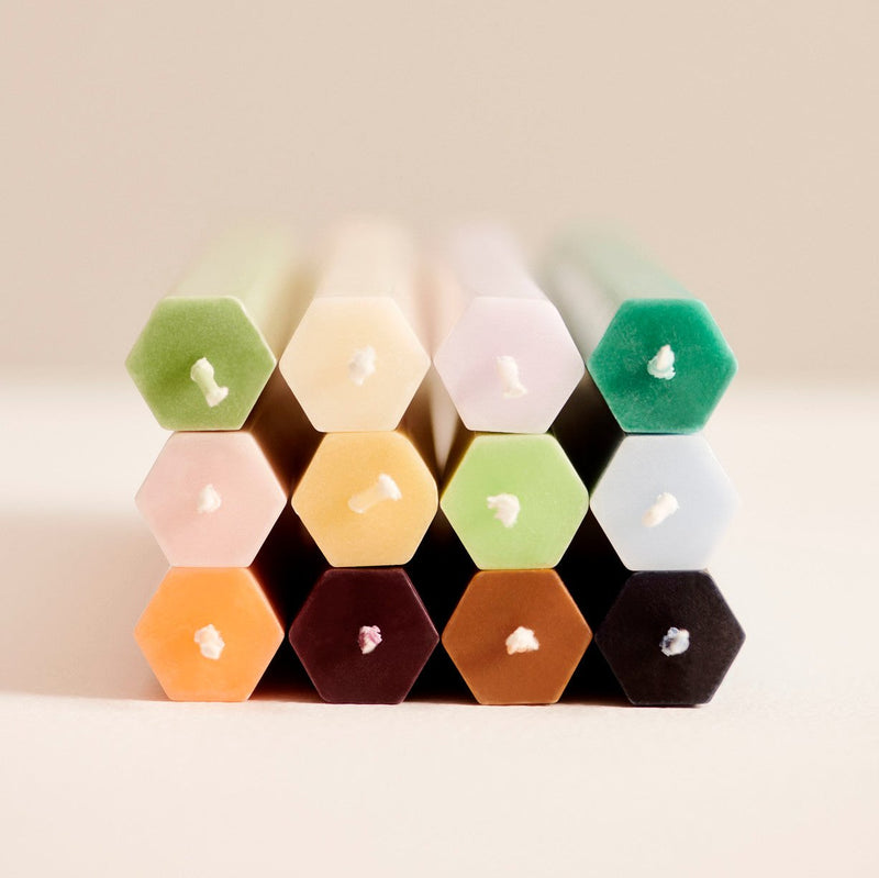 HAY | Hexagon Candle Sticks - Set of 4 - Pastel