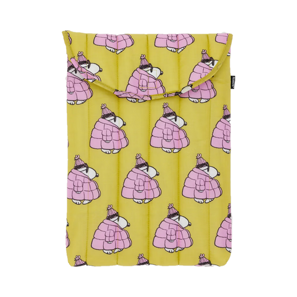 Baggu | Puffy Laptop Sleeve 13/14" - Snoopy Pink & Yellow