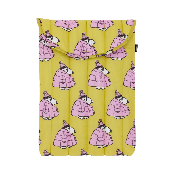 Baggu | Puffy Laptop Sleeve 13/14" - Snoopy Pink & Yellow