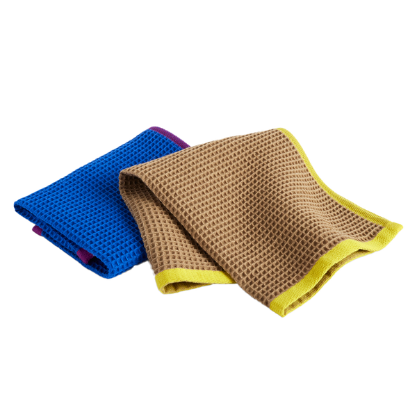 HAY | Canteen Dish Cloth - Set of 2 - Blue&Fuchsia/Beige&Yellow