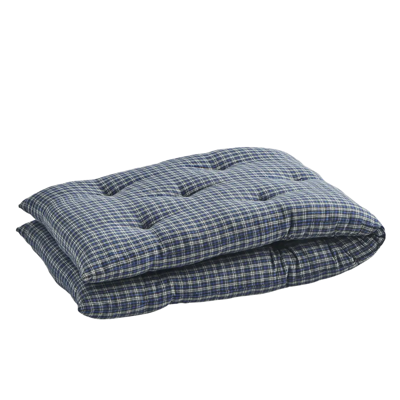 Madam Stoltz | Checked Woven Mattress - Blue, Grey, White