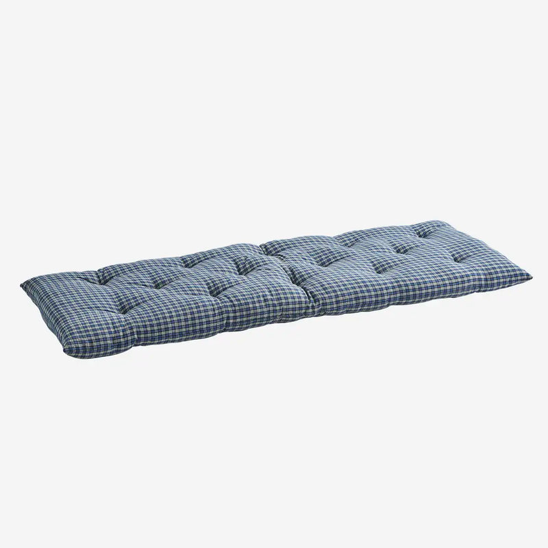 Madam Stoltz | Checked Woven Mattress - Blue, Grey, White