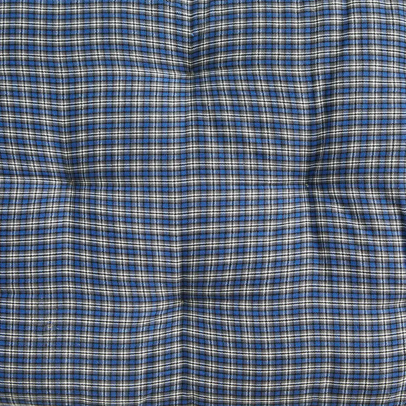 Madam Stoltz | Checked Woven Mattress - Blue, Grey, White