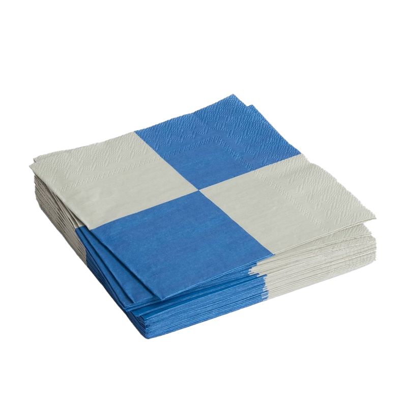 HAY | Pattern Dinner Napkins - Set of 20 - Grey and Blue Check