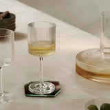 ferm LIVING | Ripple White Wine Glasses - Set of Two - Clear