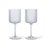 ferm LIVING | Ripple White Wine Glasses - Set of Two - Clear