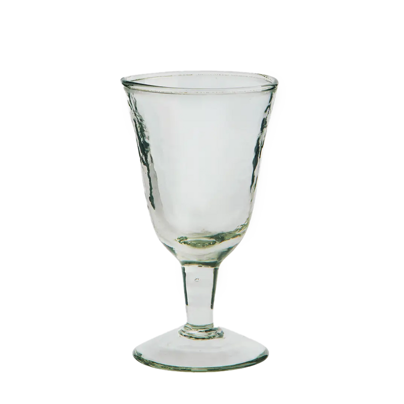 Madam Stoltz | Hammered Wine Glass - Clear