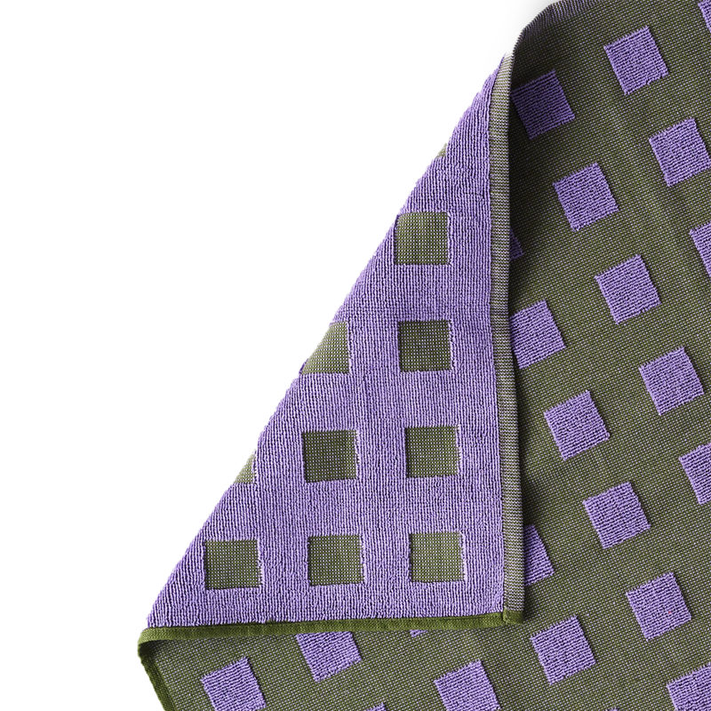 Kangan Arora for Wrap | Squares Tea Towel - Lilac & Olive