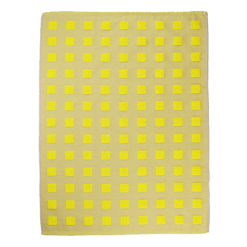 Kangan Arora for Wrap | Squares Tea Towel - Yellow & Oat