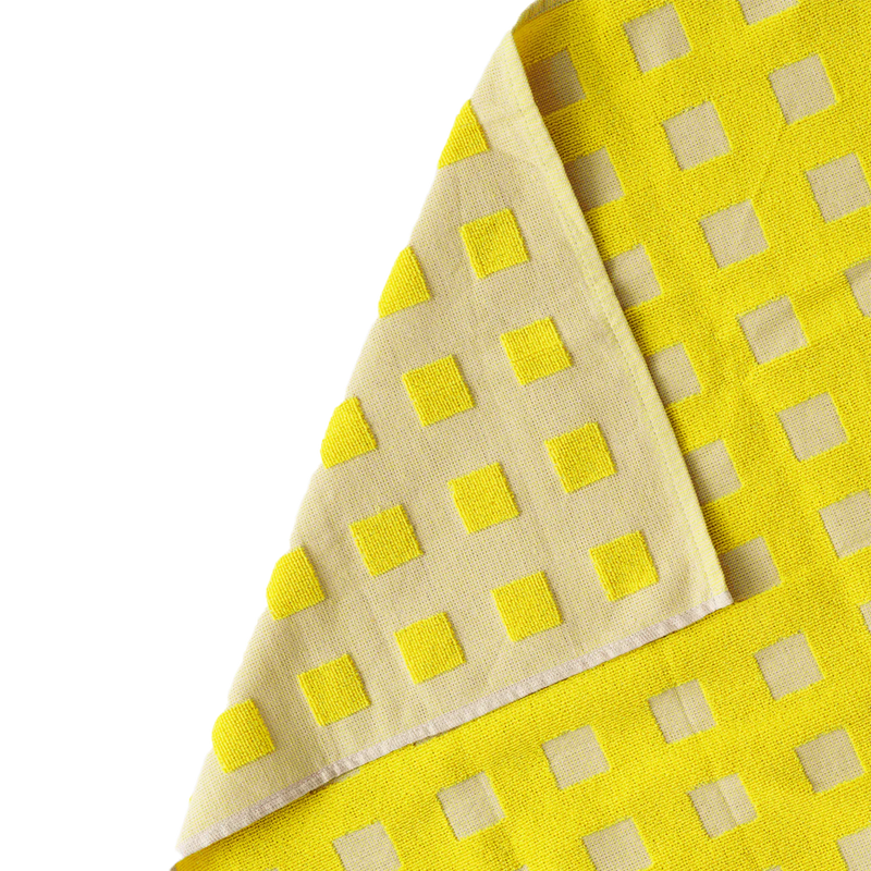 Kangan Arora for Wrap | Squares Tea Towel - Yellow & Oat