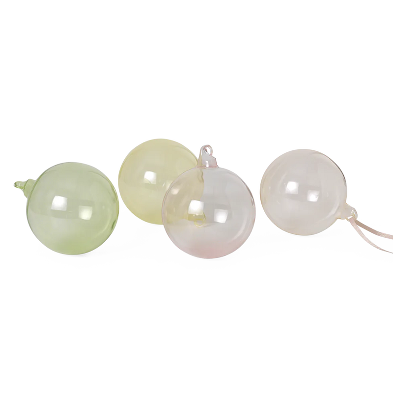 ferm LIVING | Glass Baubles Set of 4 - Large - Mixed Light